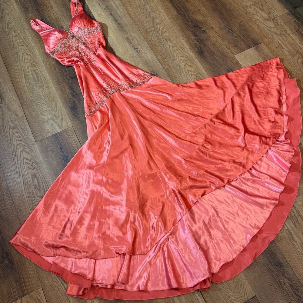 Vintage Y2K Beaded Dress Vintage Beaded Dress Vintage Prom Dress Fairy Orange